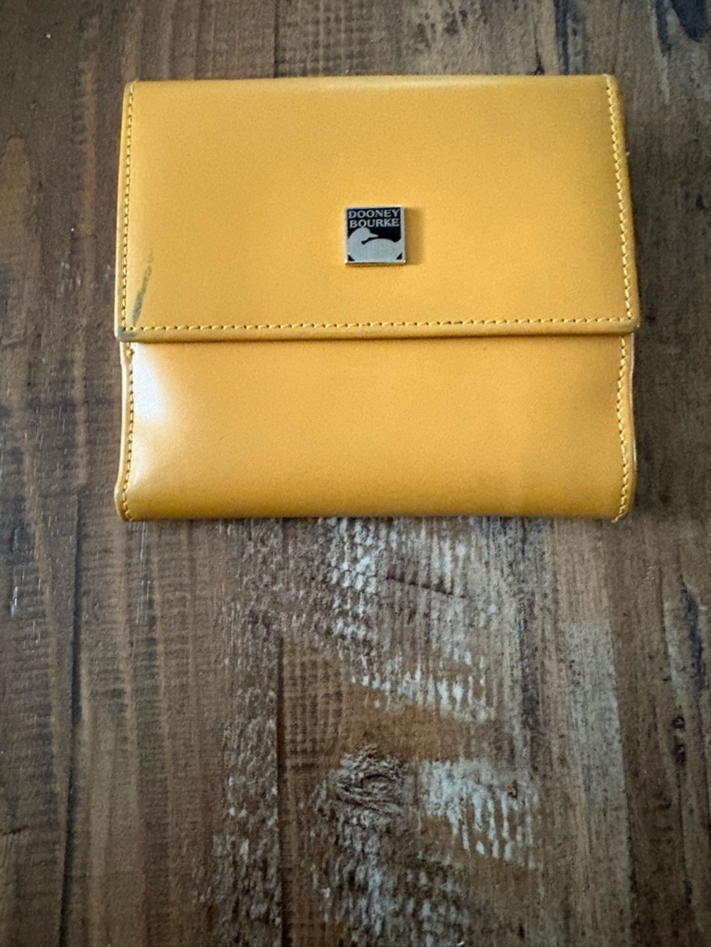 Dooney & Bourke Yellow Leather Fold Wallet
